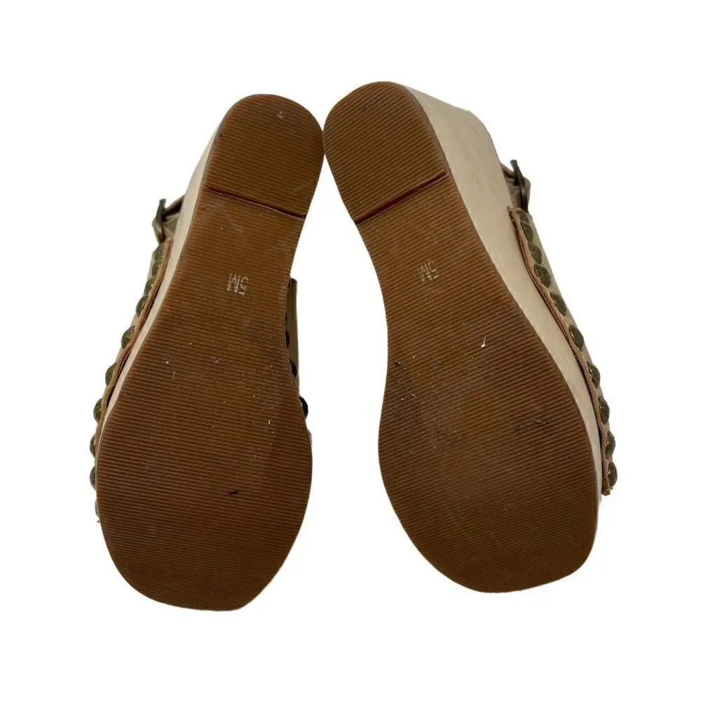 Jeffrey Campbell clogs cream leather US 5.5M BoxD Wood platforms